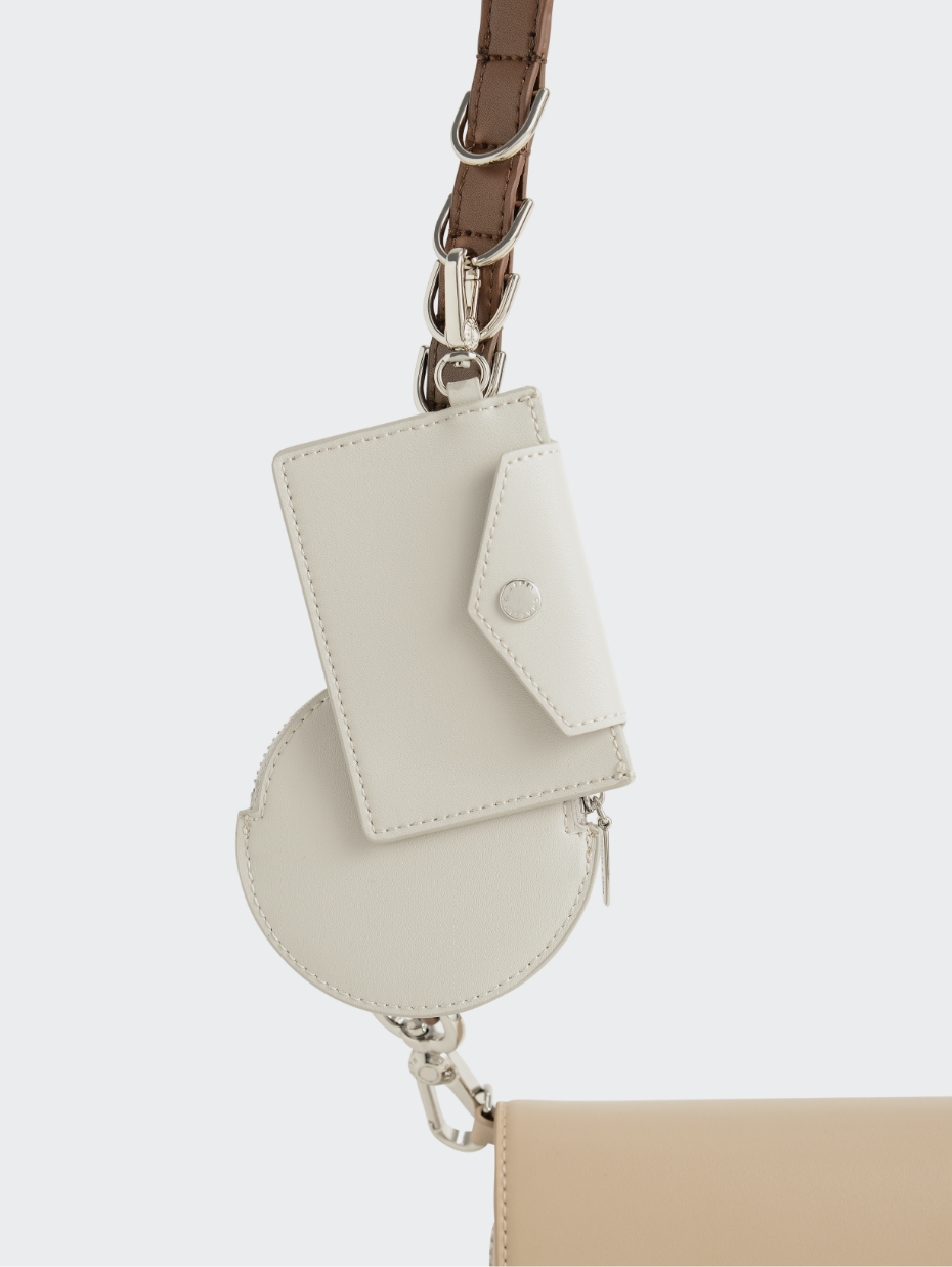 Women’s multi-pouch crossbody bag in beige - CHARLES & KEITH