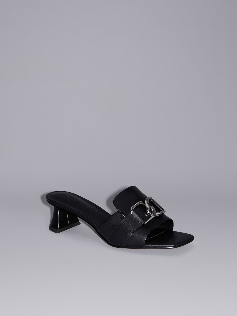Women’s black Gabine leather knee-high boots - CHARLES & KEITH