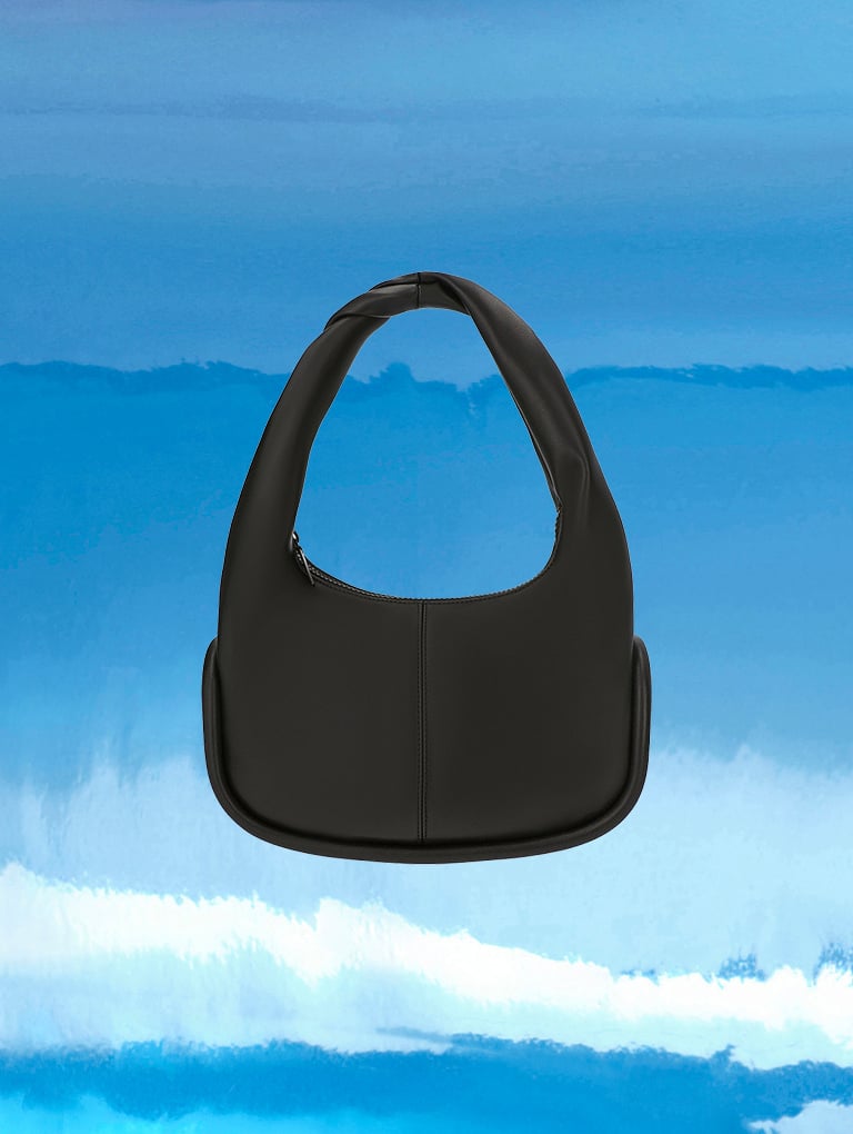 Women’s' Tubular Slouchy Hobo Bag in black – CHARLES & KEITH