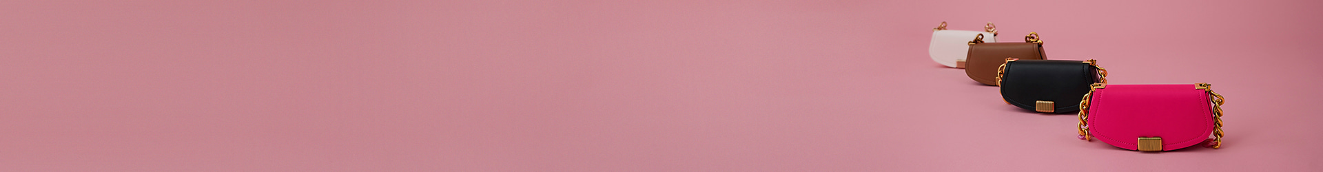 여성 화이트, 초콜렛, 블랙 컬러의 소넷 투-톤 체인 핸들 숄더 백 - CHARLES & KEITH