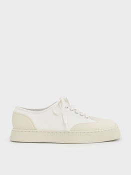 Two-Tone Low-Top Sneakers - White