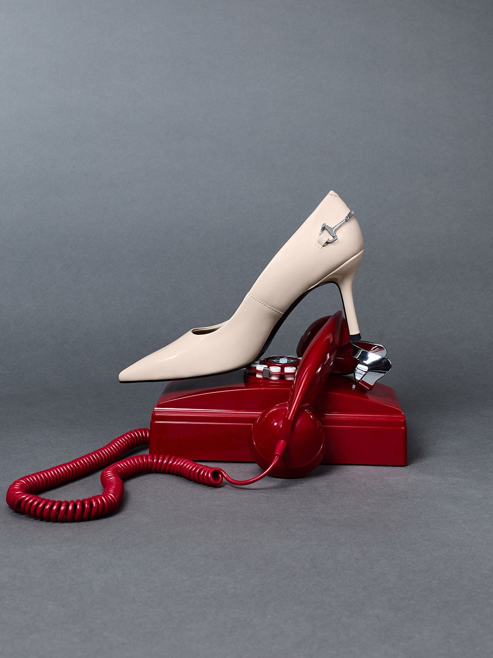 淺色系Erinna 馬銜釦高跟鞋 - CHARLES & KEITH
