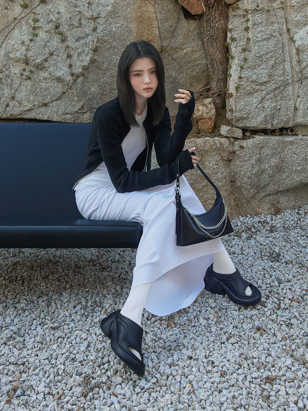 Han So Hee in the Eva sculptural platform sandals - CHARLES & KEITH