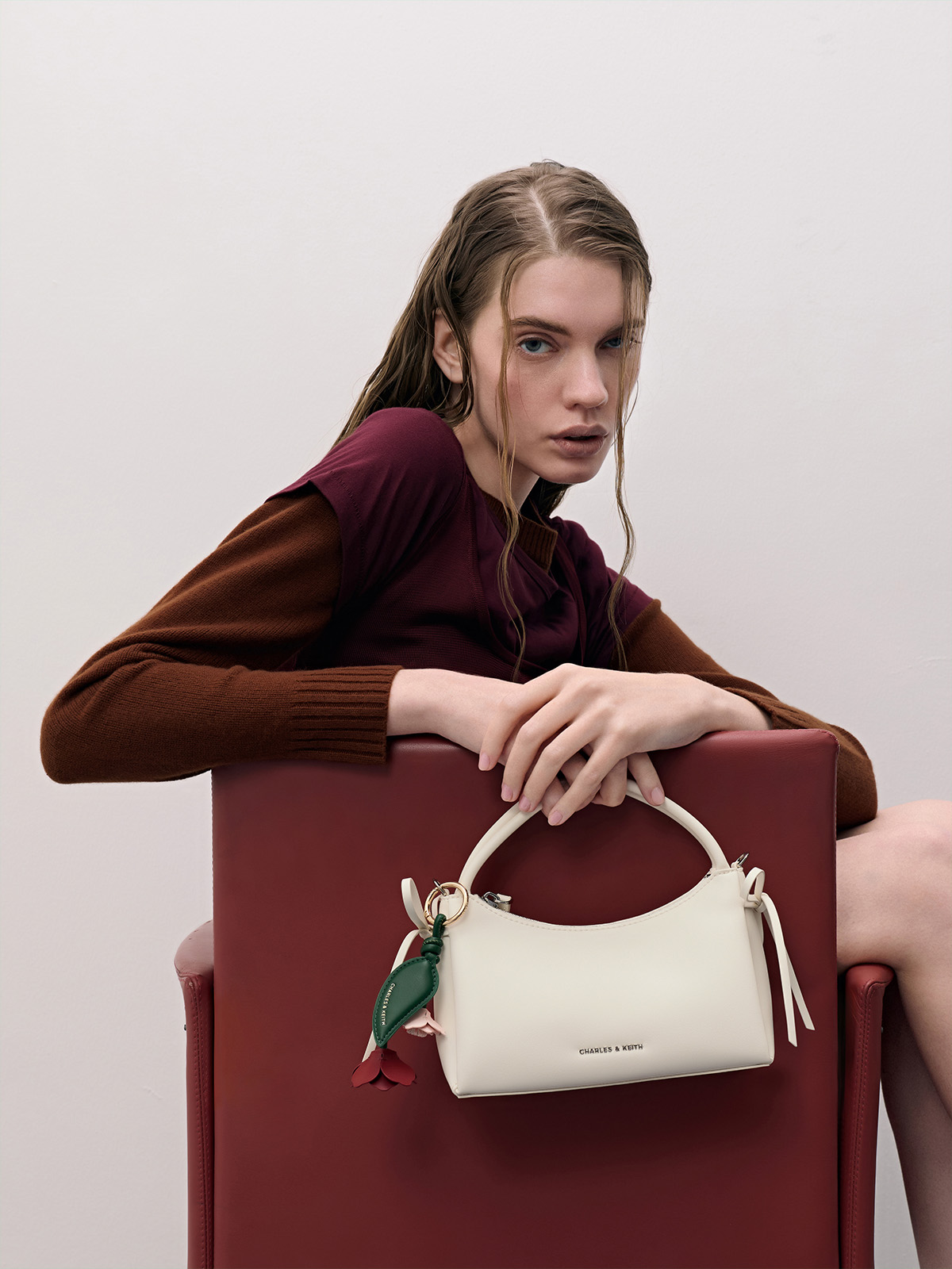 Paffuto Quilted Heart Crossbody Bag - Tomato Red - CHARLES & KEITH