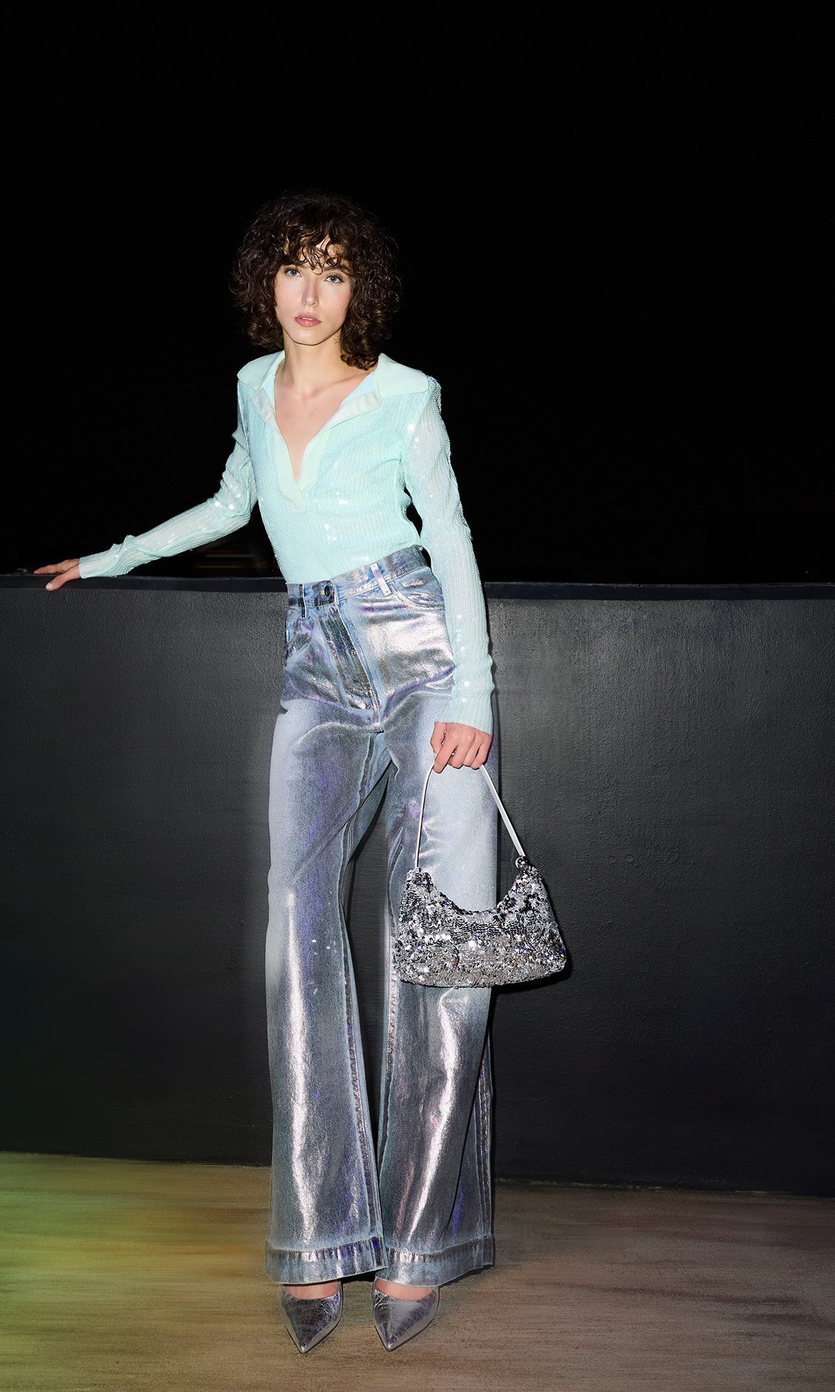 Silver Jesmyn Sequinned Two-Way Bag - CHARLES & KEITH