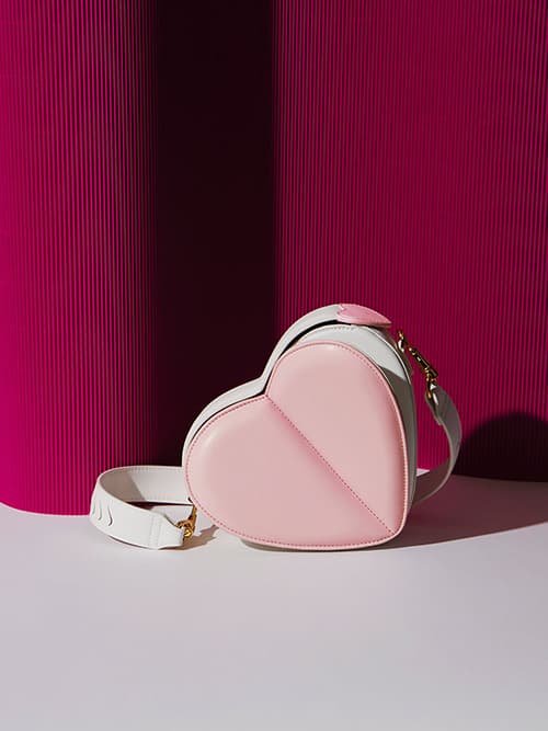 Valentine's Day Collection: Heart Sling Bag, White
