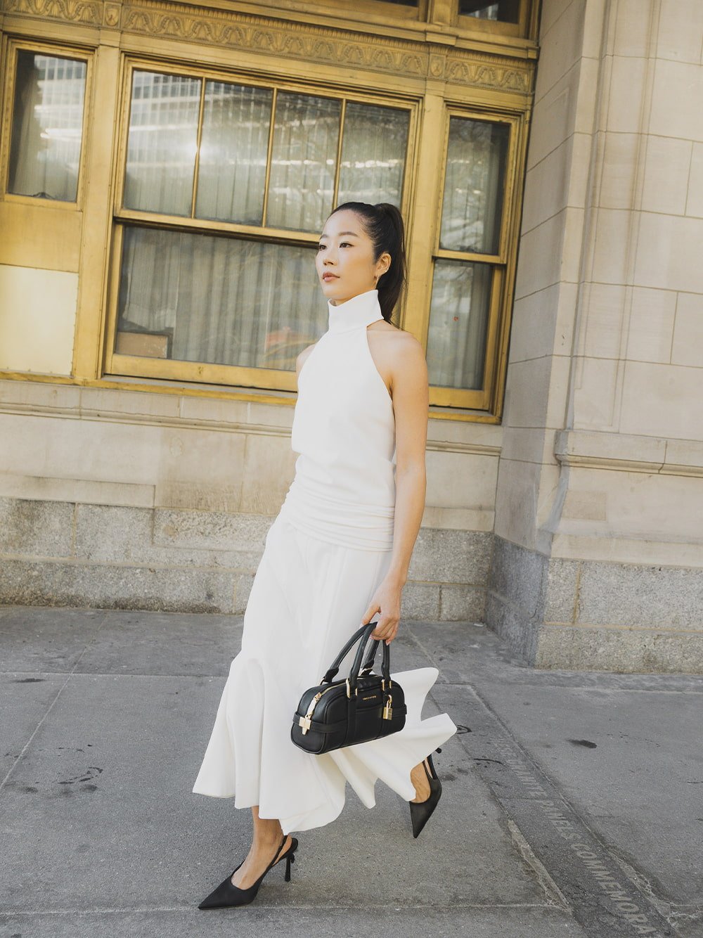 Scottie Bowling Bag and Brantley Bow Slingback Pumps - CHARLES & KEITH