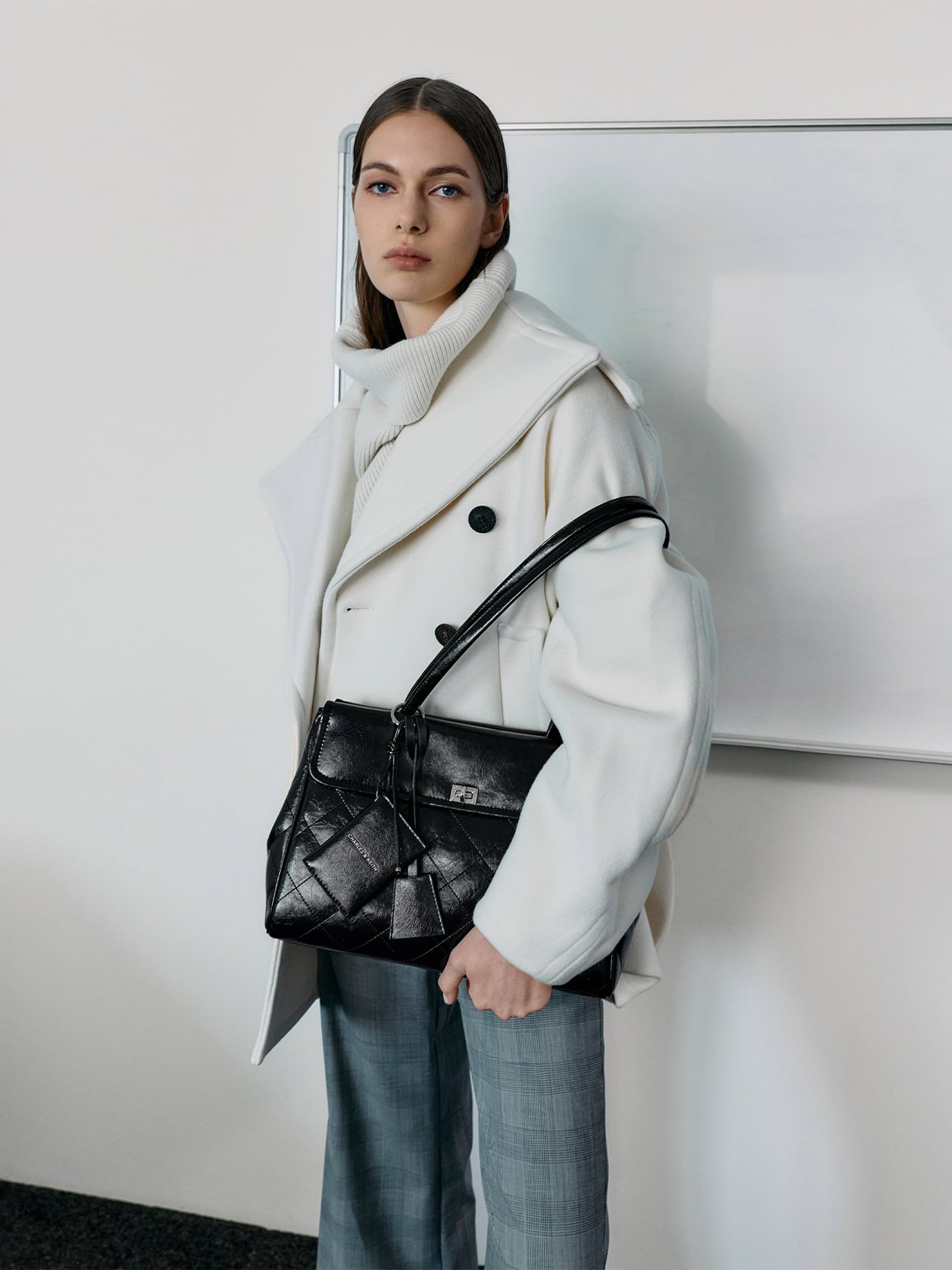 Sac cabas XL matelassé Apfra - Noir - CHARLES & KEITH