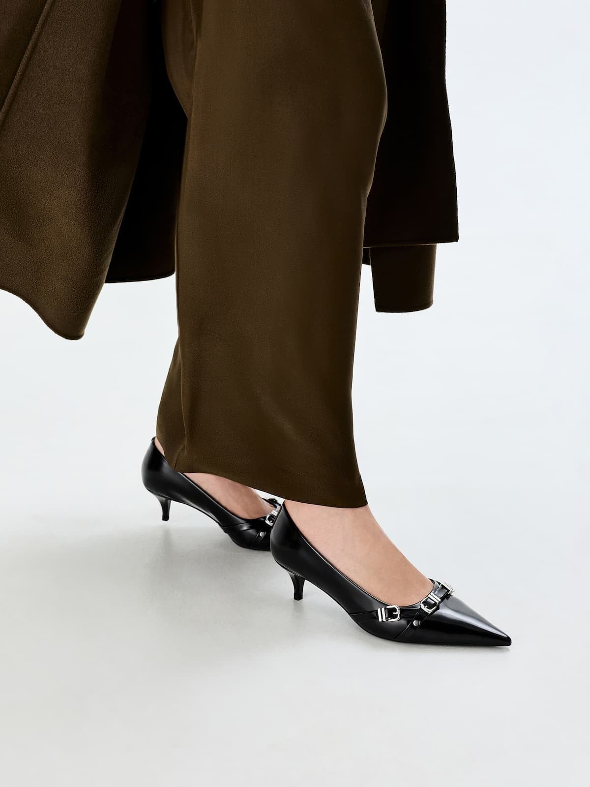 Aira Buckled-Strap Kitten Heels - CHARLES & KEITH