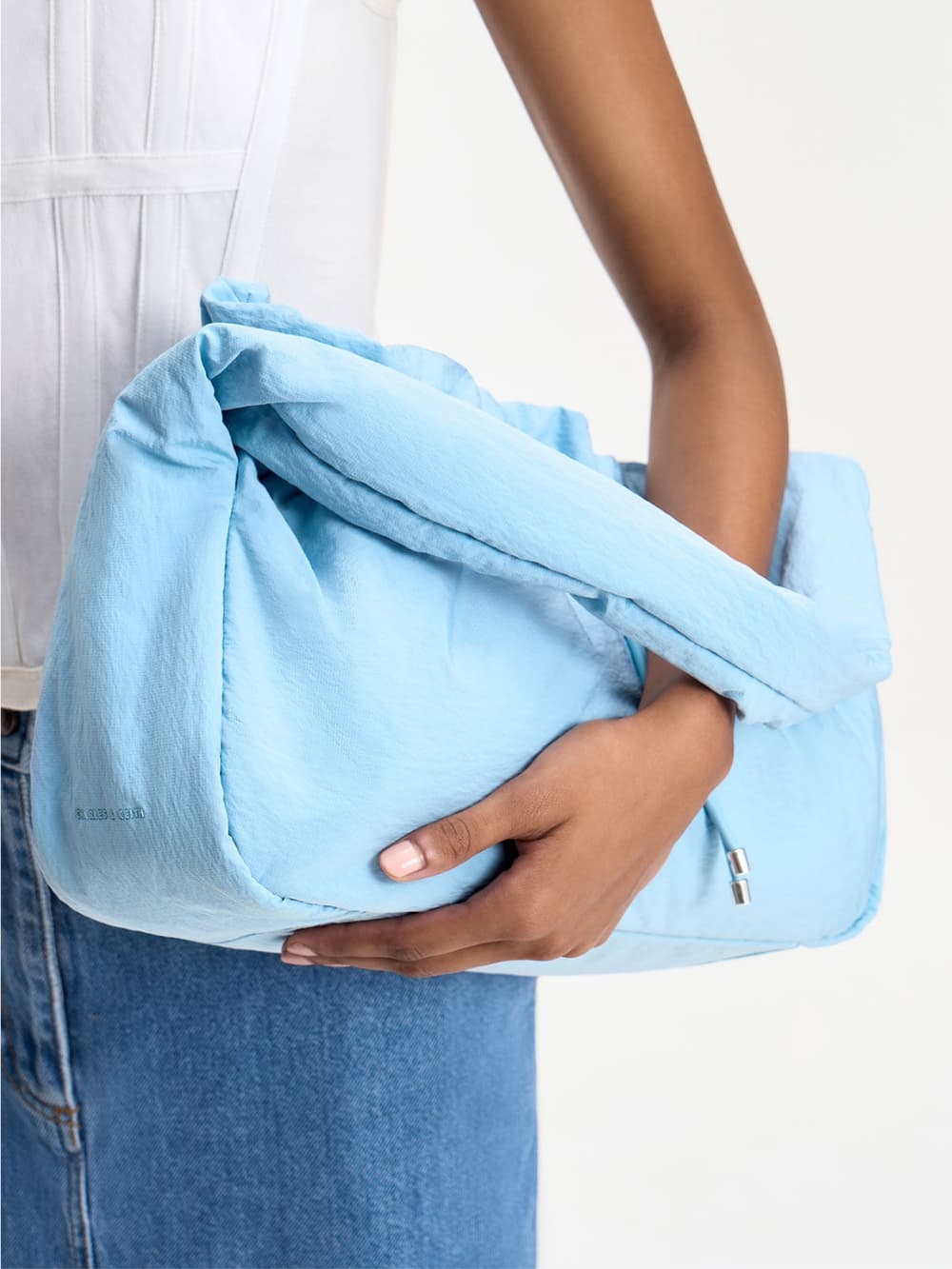 Women’s light blue ruched hobo bag - CHARLES & KEITH
