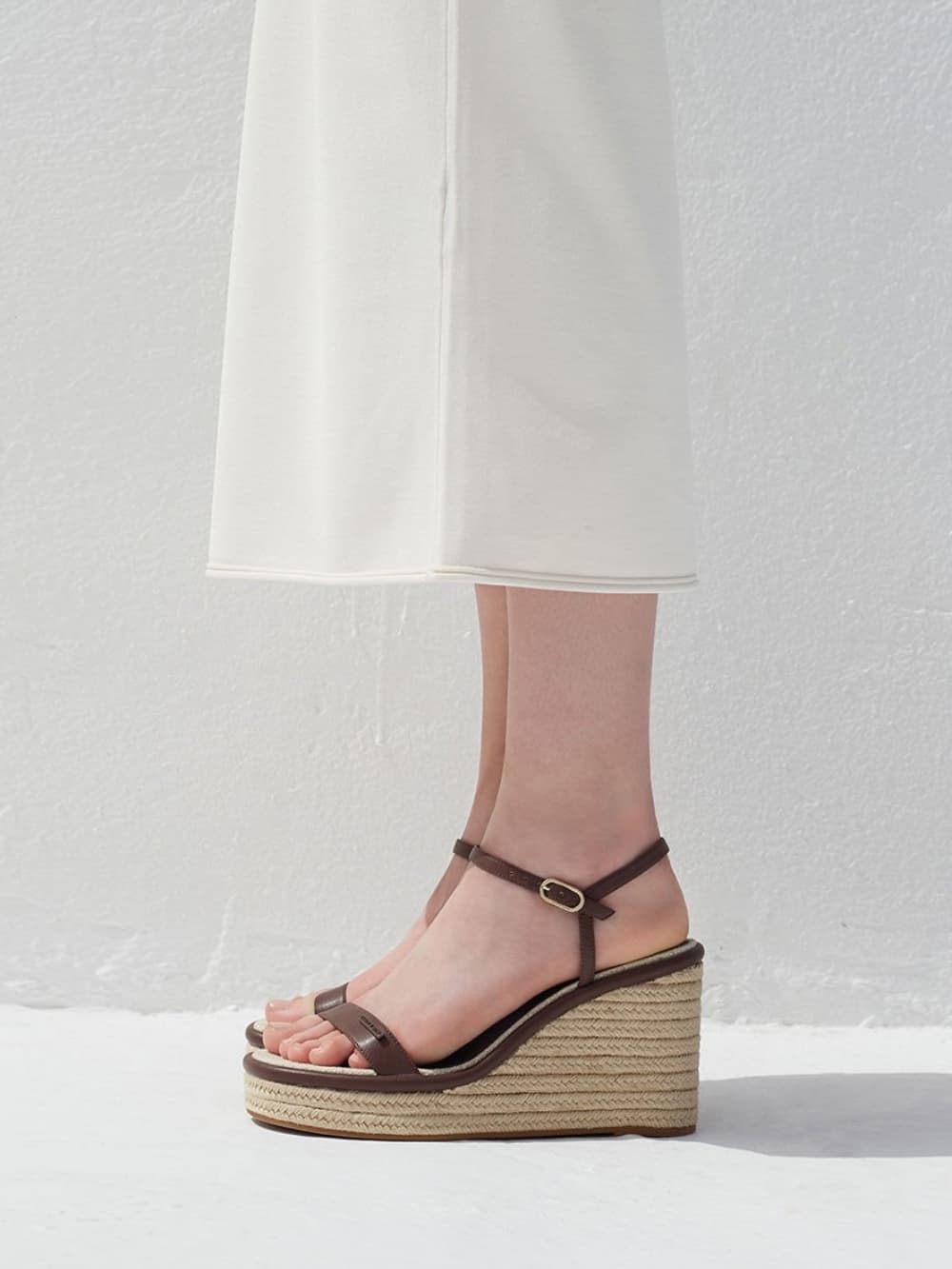 Women's brown espadrille wedges  — CHARLES & KEITH