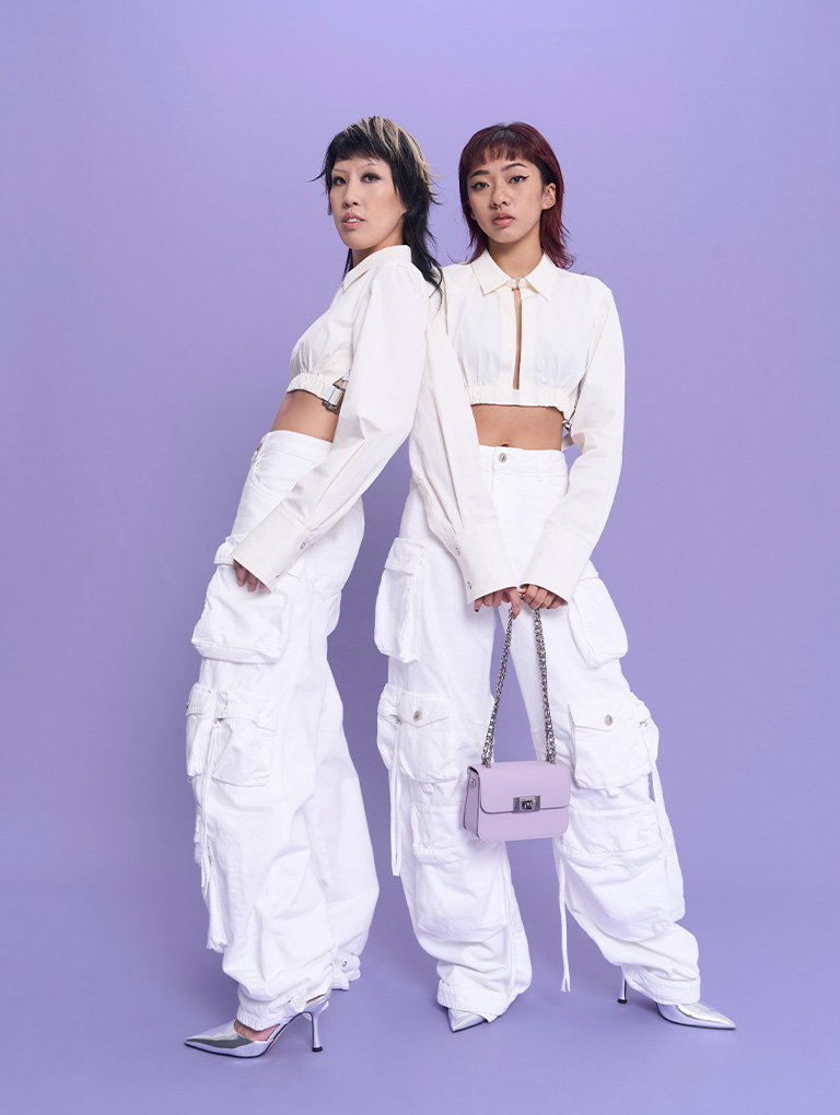 Alia Chain-Strap Crossbody Bag in purple - CHARLES & KEITH