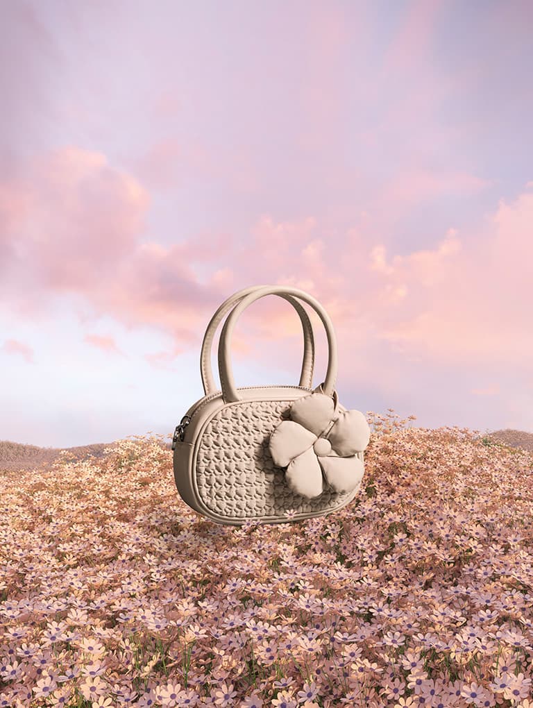 Women’s nylon textured top handle bag – CHARLES & KEITH