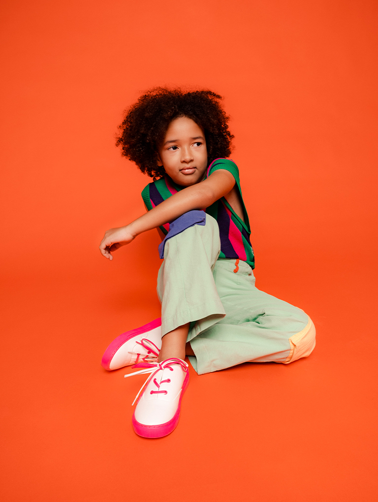 兒童雙色休閒便鞋(紫紅色)  - CHARLES & KEITH