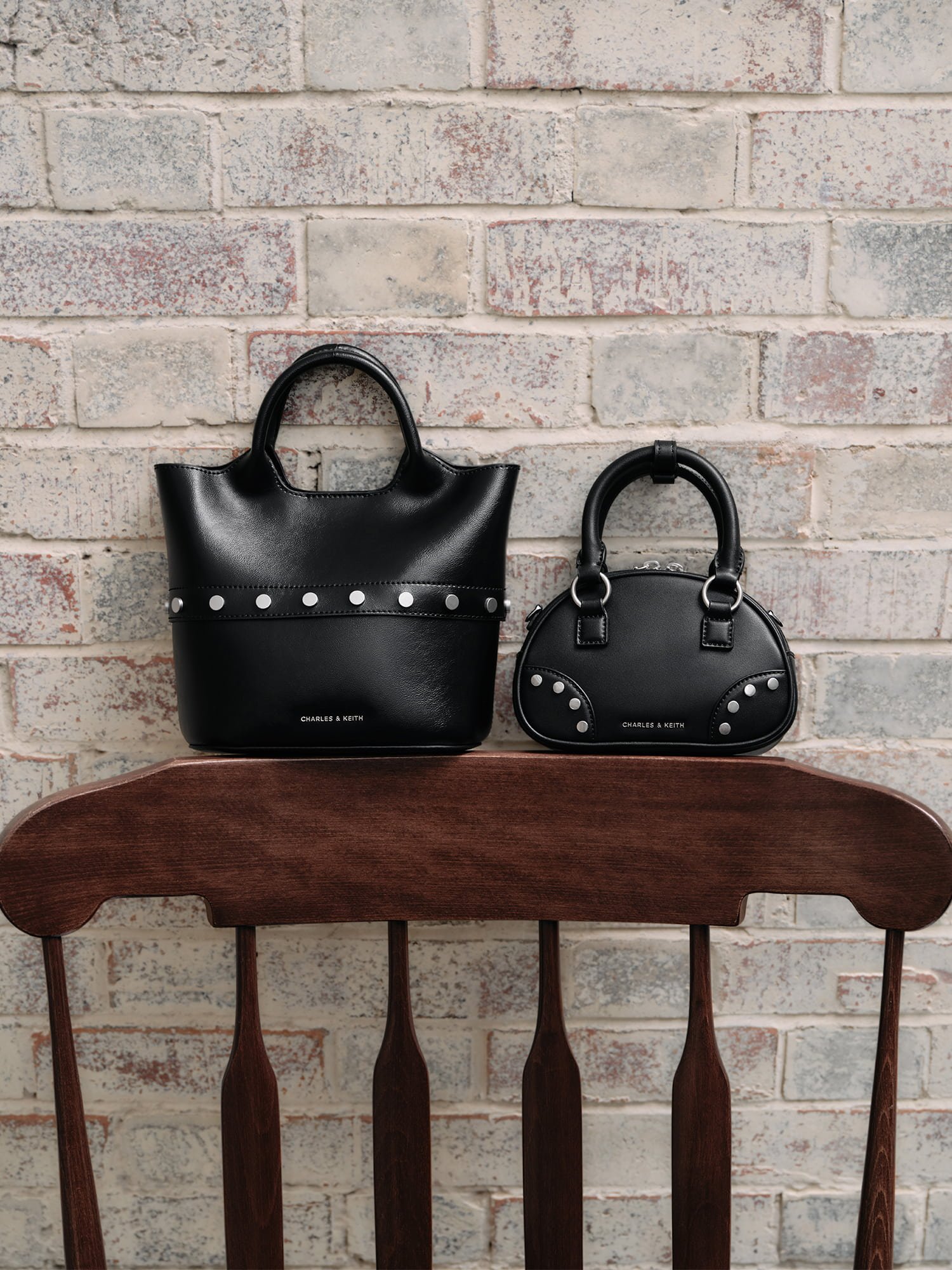 Bobbie 兩用鉚釘水桶包, Bobbie 拉鍊托特包 - CHARLES & KEITH