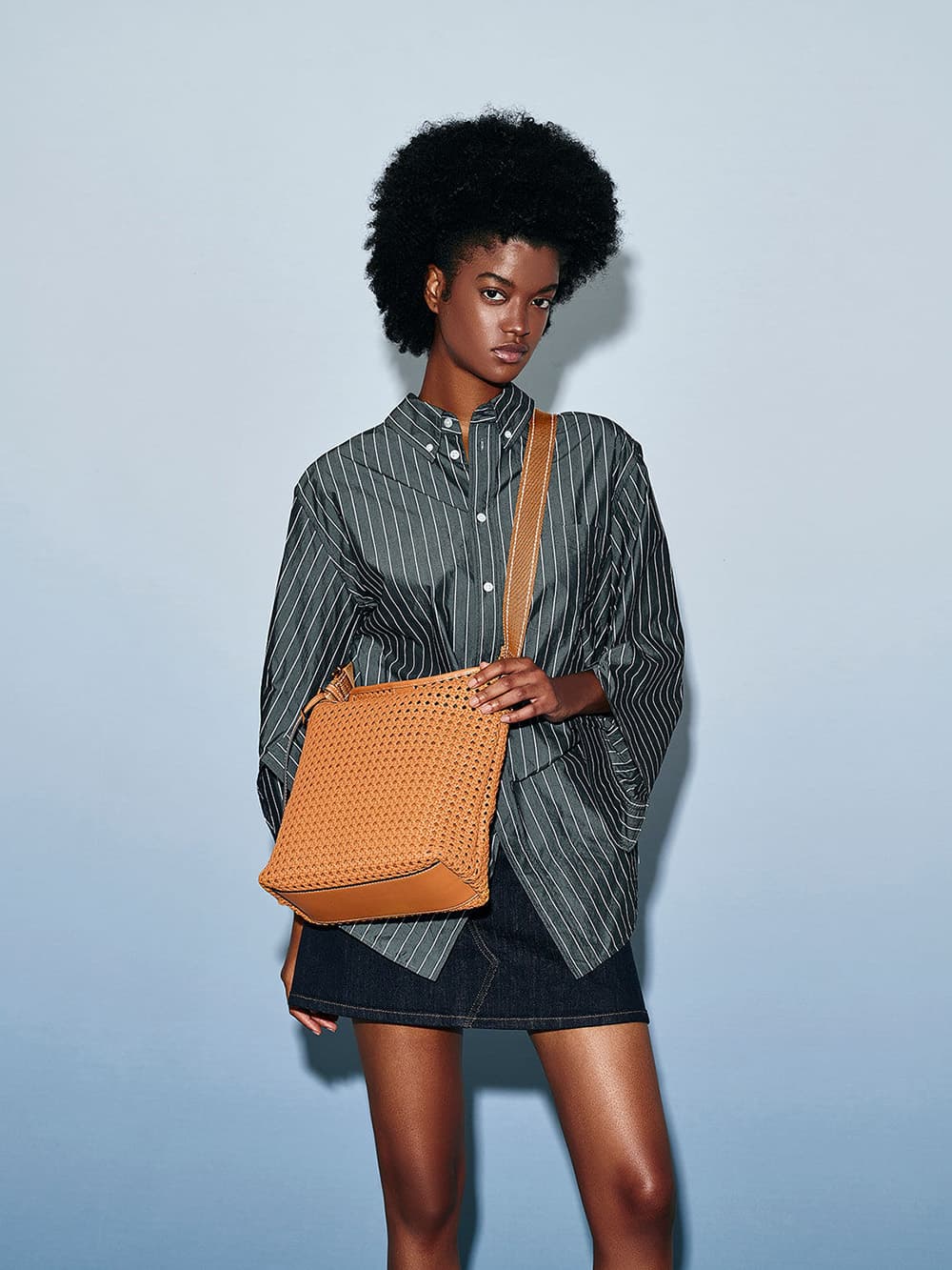 Women's brown Frankie grid-print platform penny loafers - CHARLES & KEITH