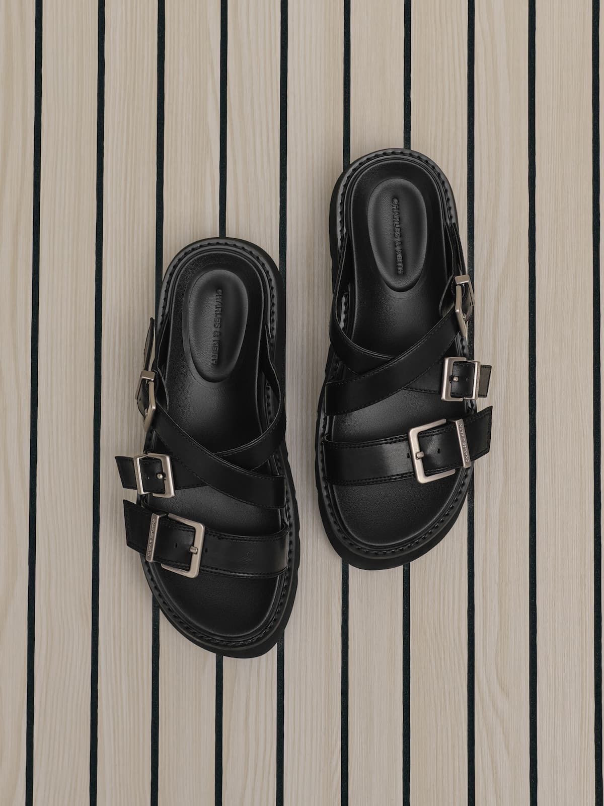 Sand Laine Faux Suede Platform Boot Sandals - CHARLES & KEITH