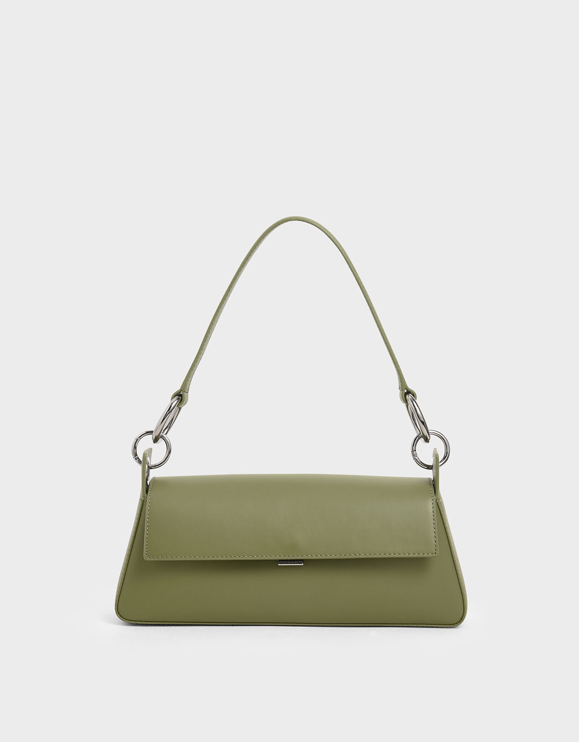 Women’s green leather shoulder bag