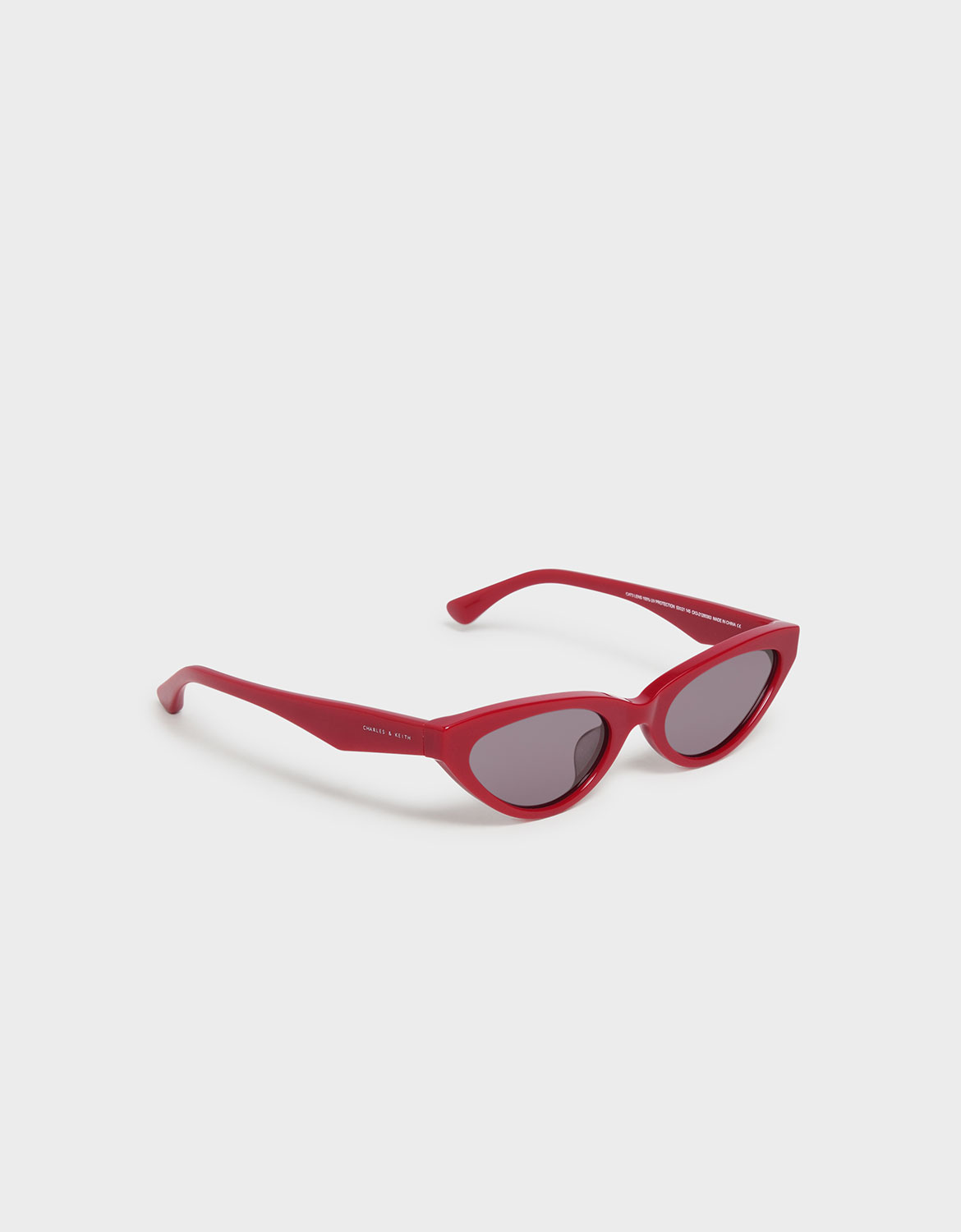 Women's Acetate Oval Frame Sunglasses in red - CHARLES & KEITH