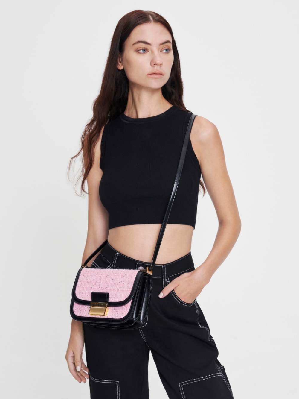 Women’s multicoloured Charlot tweed bag - CHARLES & KEITH