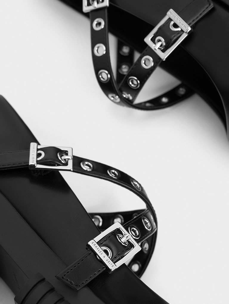 Grommet-Strap Platform Mary Janes in black – CHARLES & KEITH