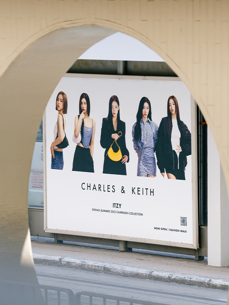 Tram with images of CHARLES & KEITH’s Spring Summer 2023 campaign with ITZY moving around Hong Kong