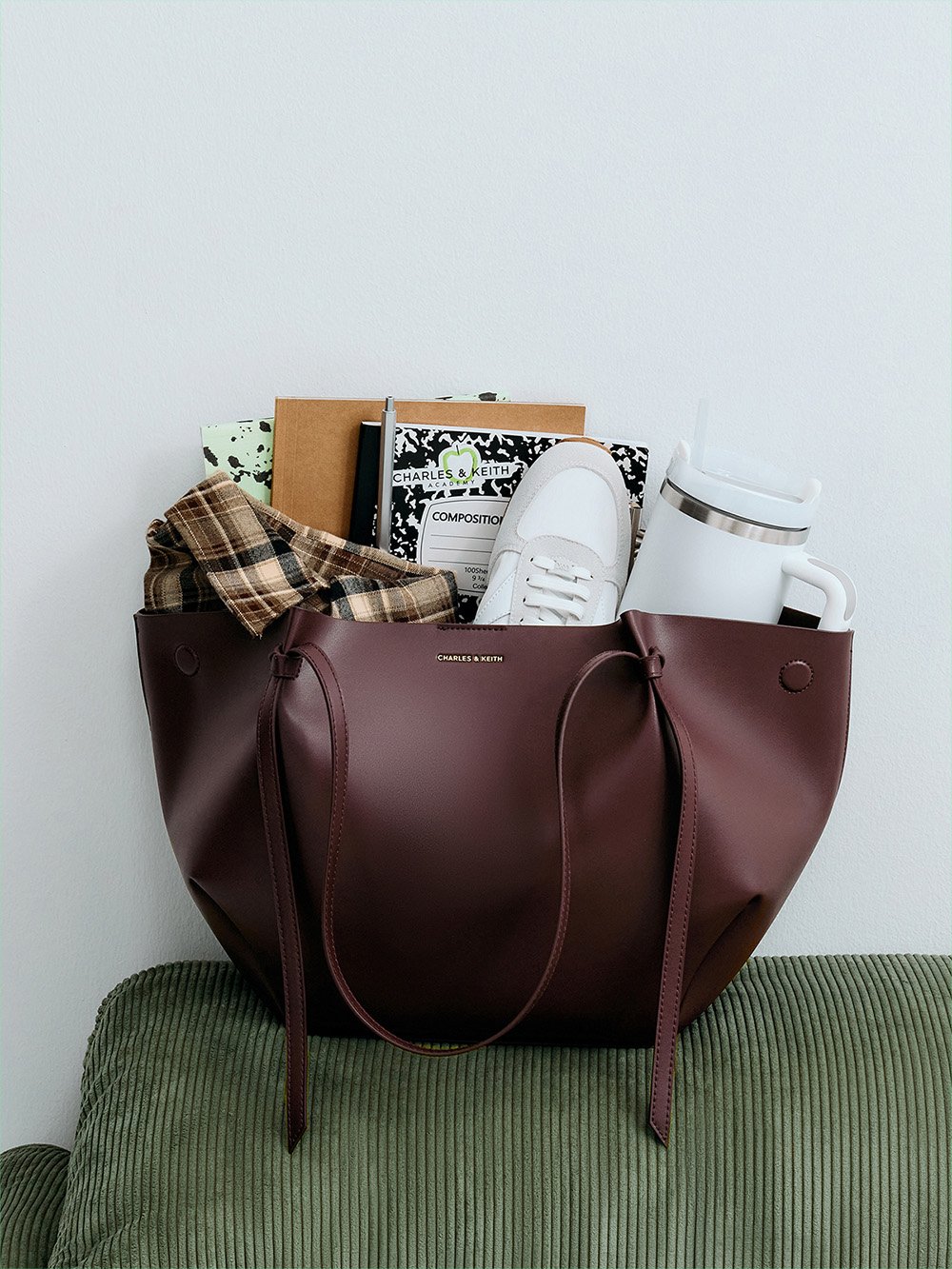 Espresso Brown XL Calla Tote Bag - CHARLES & KEITH