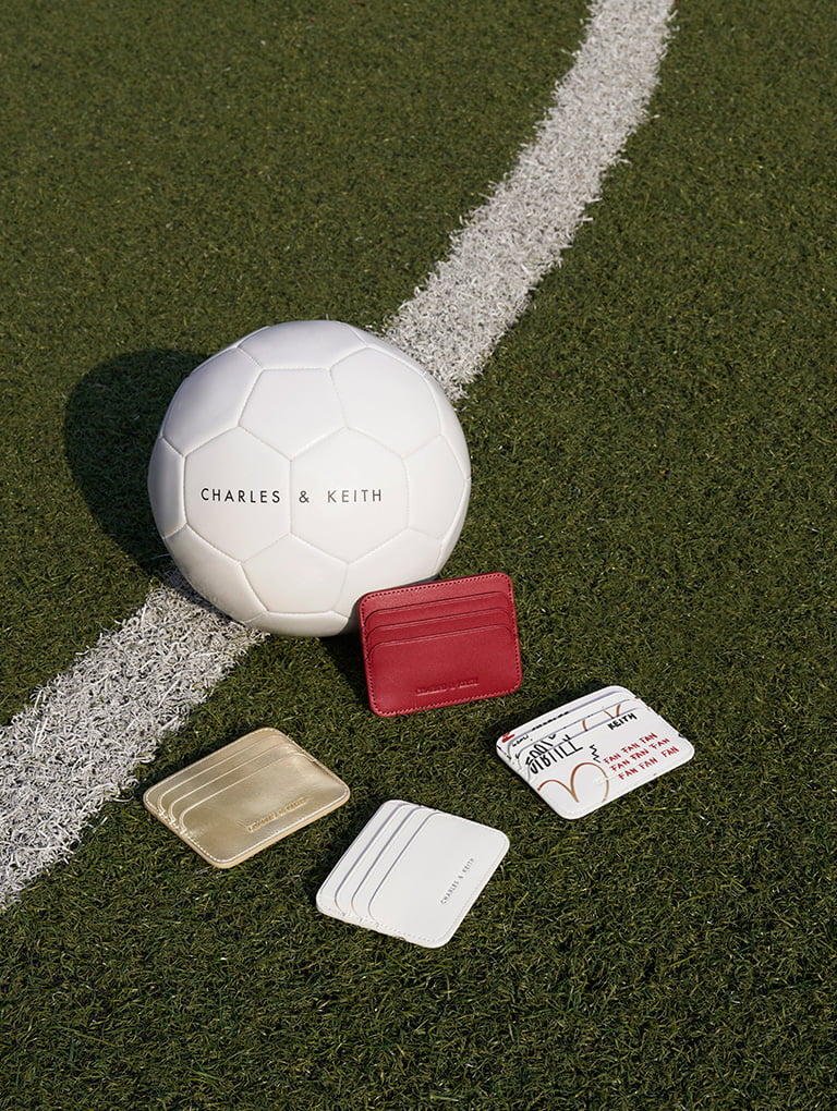 Soccer Wallet Card Insert and Heart Keychain Set