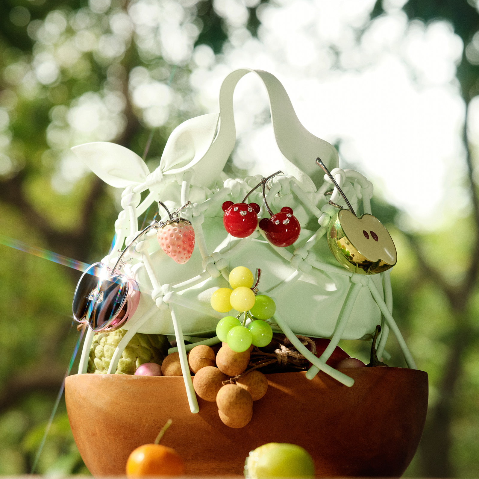 Strappy Tie-Around Sandals & Fruit Charms Set - YVMIN x CHARLES & KEITH