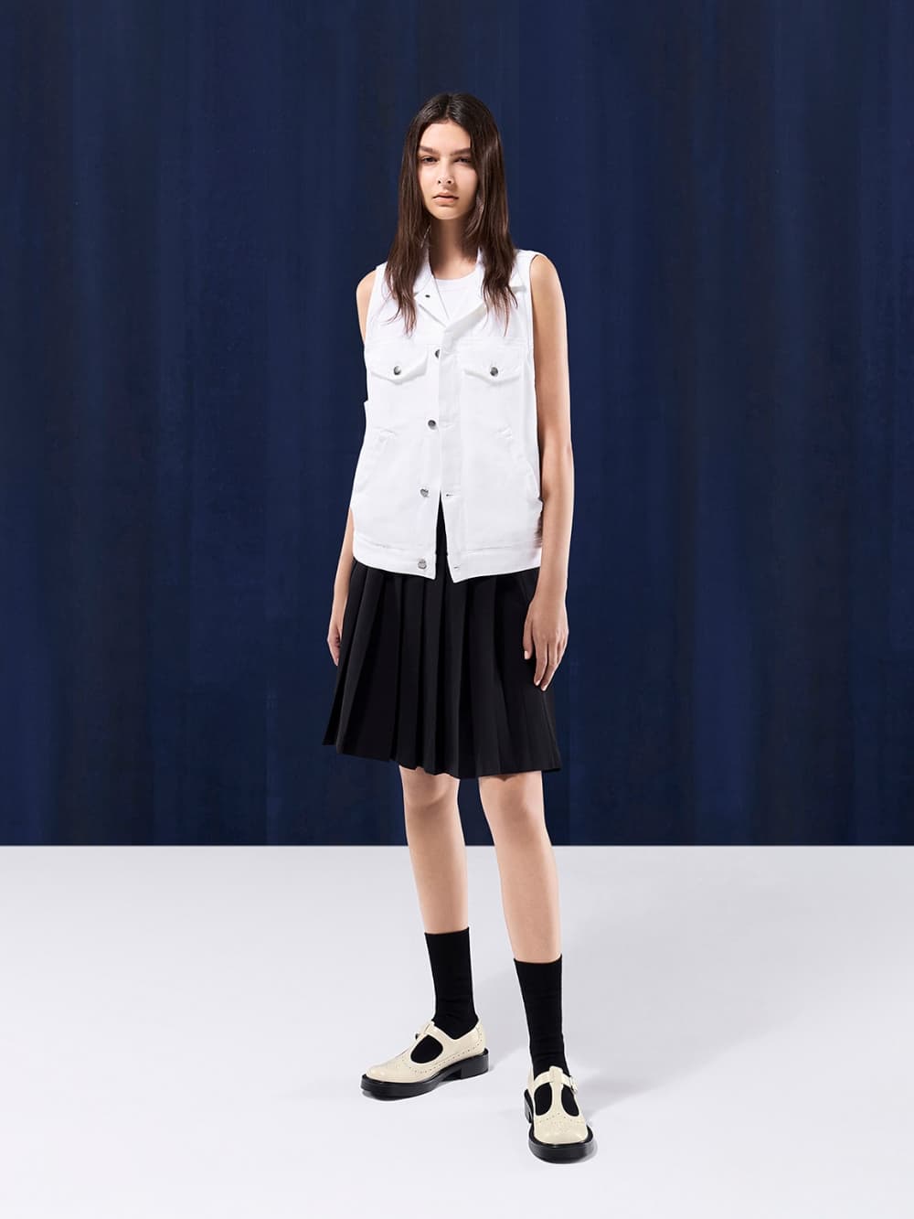 Women’s chalk brogue leather t-bar mary janes - CHARLES & KEITH
