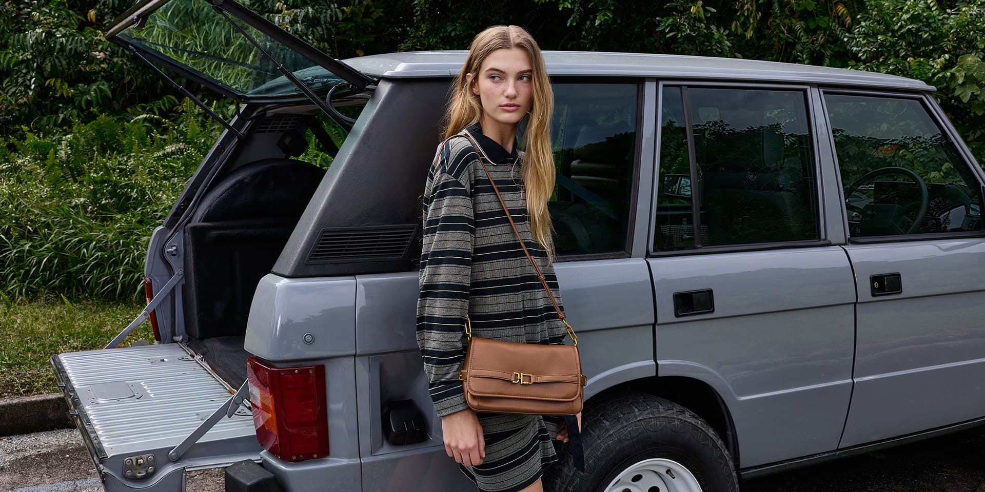 Gwynne Metallic-Buckle Belted Shoulder Bag in chocolate - CHARLES & KEITH