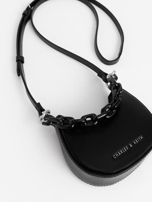 Koi Chain Handle Mini Bag, Black