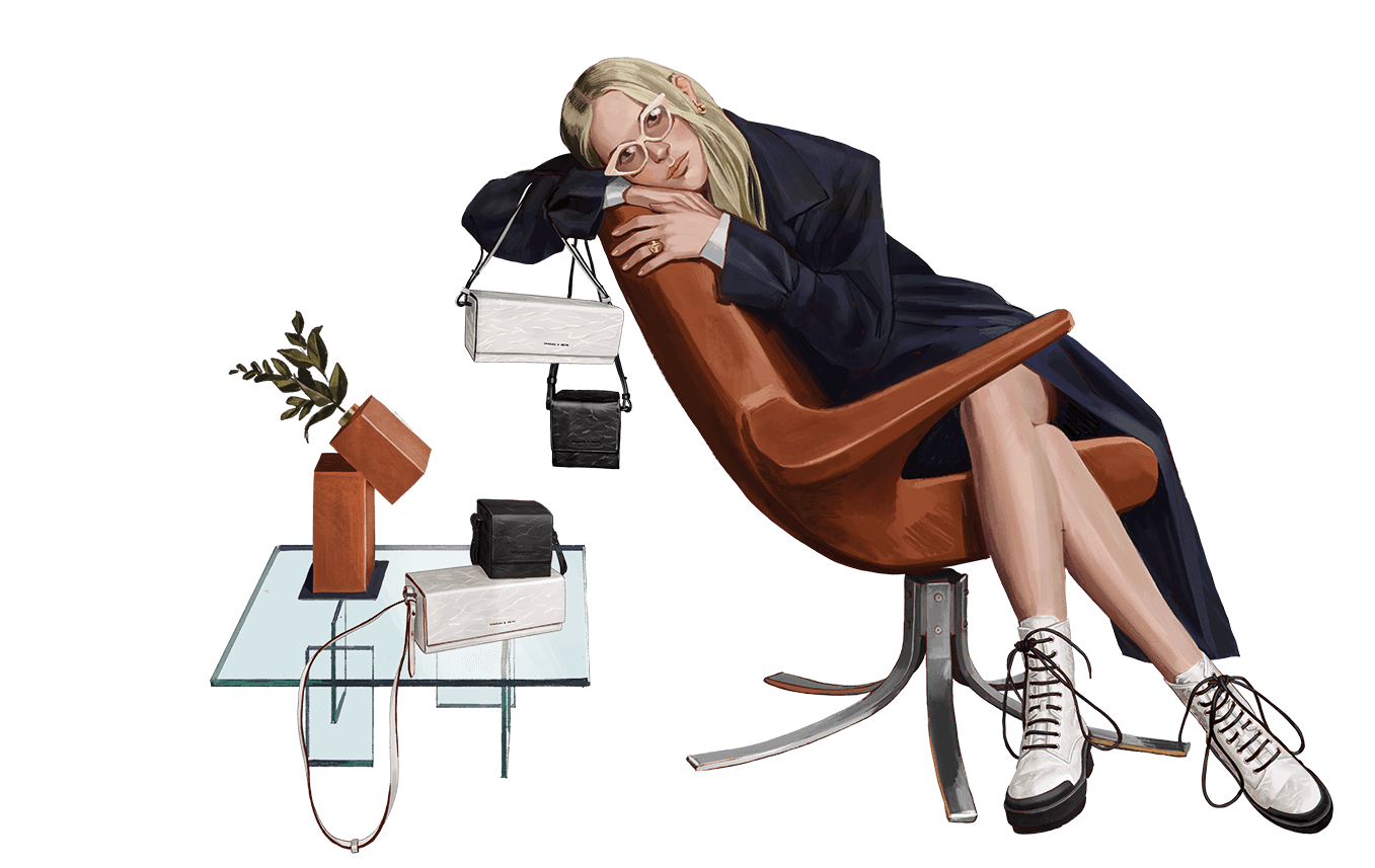 A compilation of illustrations from the CHARLES & KEITH Fall Winter 2020 campaign - CHARLES & KEITH - Web - Model 4