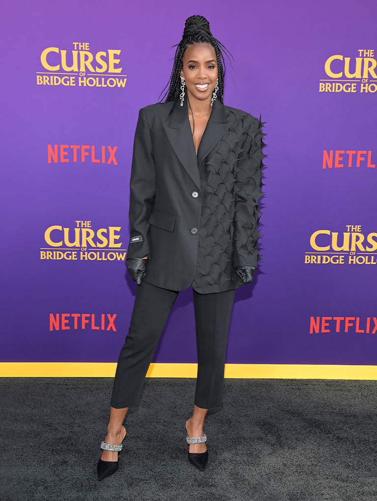 Women’s gem-embellished strap mules in black, as seen on Kelly Rowland - CHARLES & KEITH