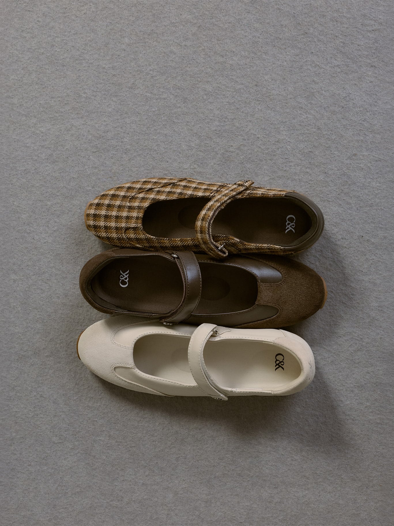 Jace Leather Checkered Mary Jane Sneakers - Multi, Jace Leather & Suede Mary Jane Sneakers - Chalk,Jace Leather & Suede Mary Jane Sneakers - Dark Brown  - CHARLES & KEITH
