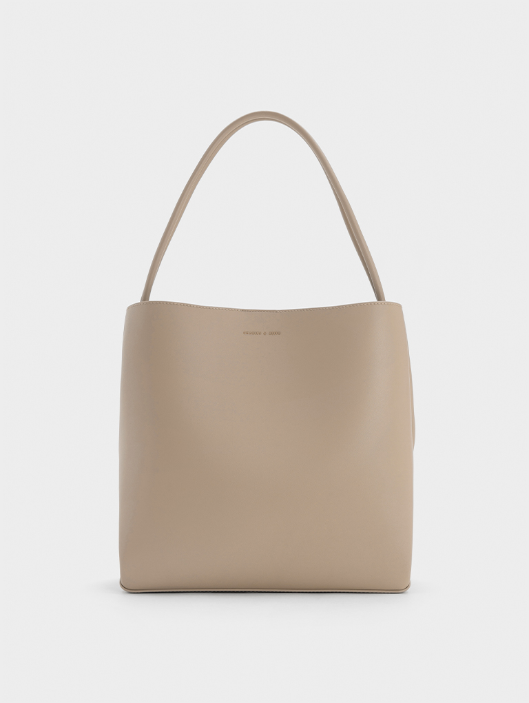 Women’s Leia tote bag in taupe - CHARLES & KEITH