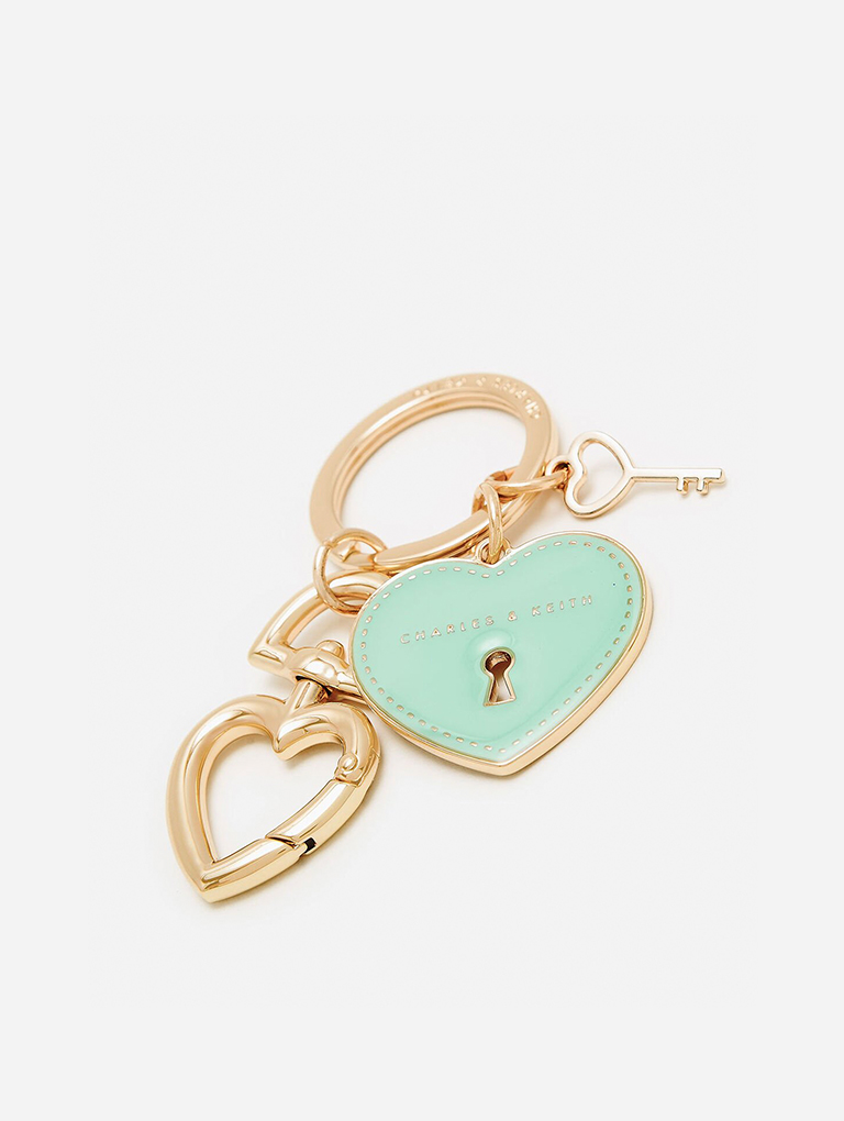 Women’s Heart Lock Keychain in turquoise - CHARLES & KEITH