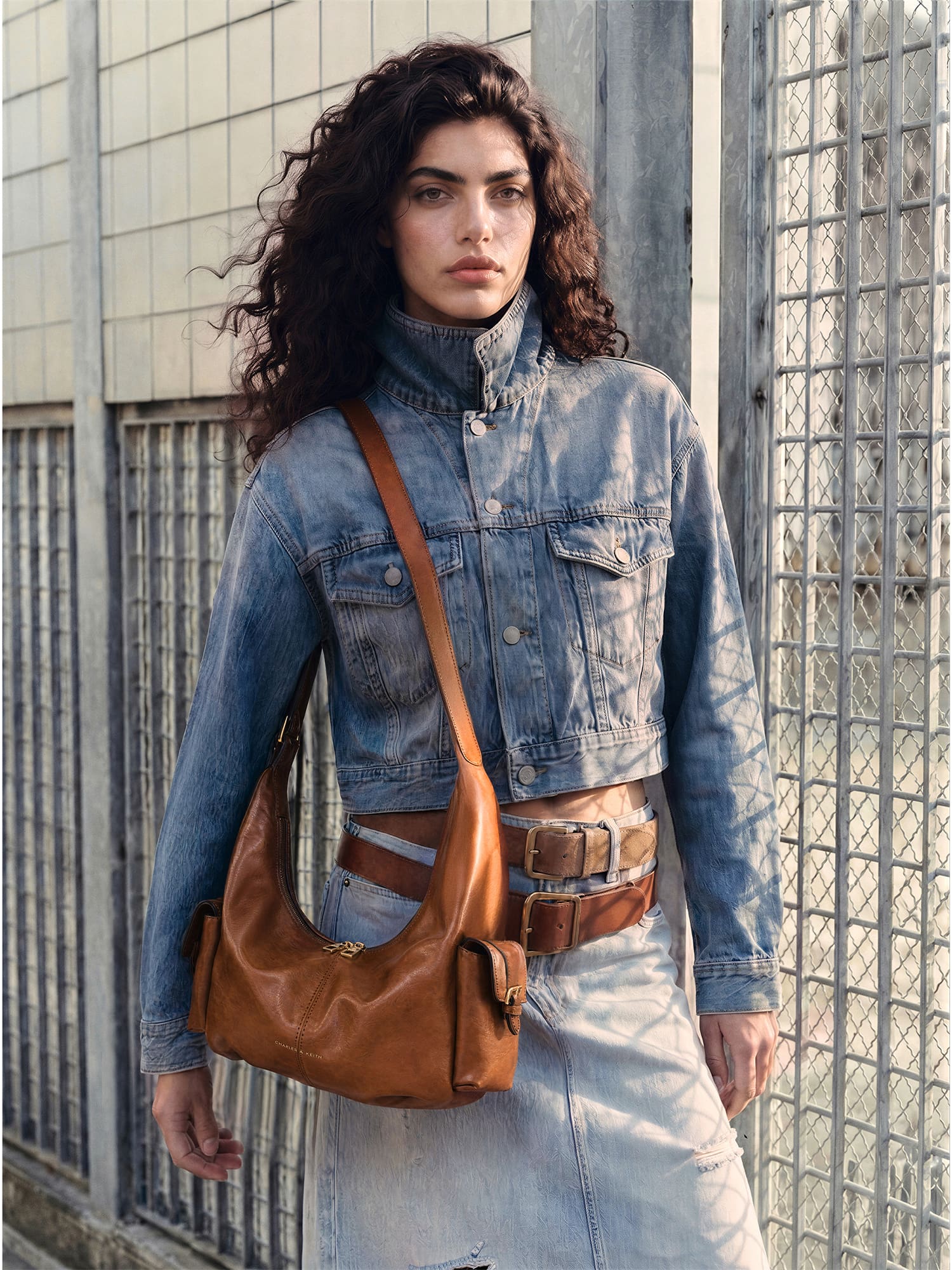 Espresso Brown Levy Nylon Bucket Bag - CHARLES & KEITH