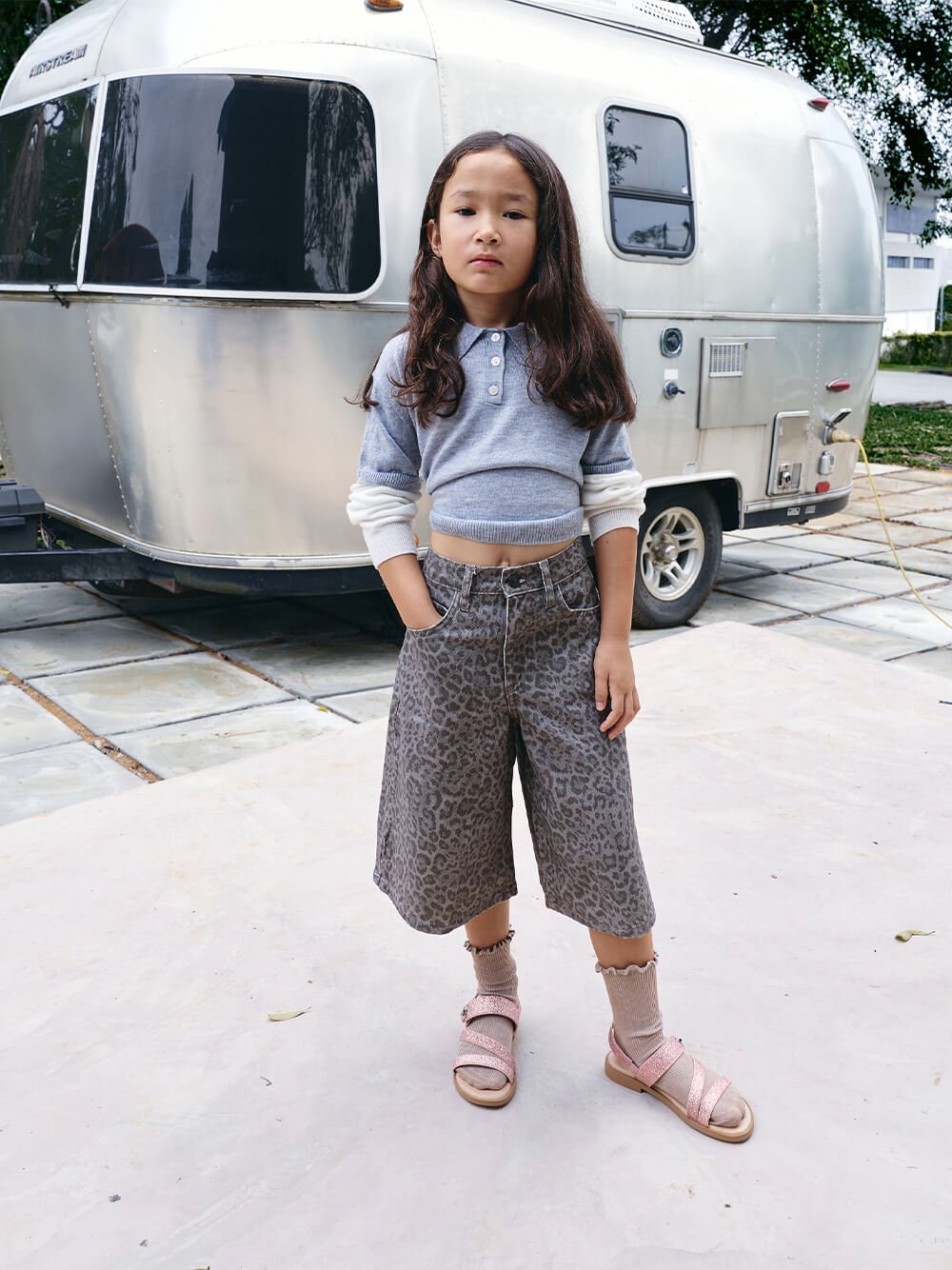 粉紅色Yara 兒童寬帶涼鞋 - CHARLES & KEITH