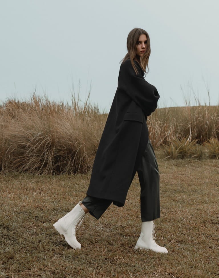 Women’s lace-up calf boots in white – CHARLES & KEITH
