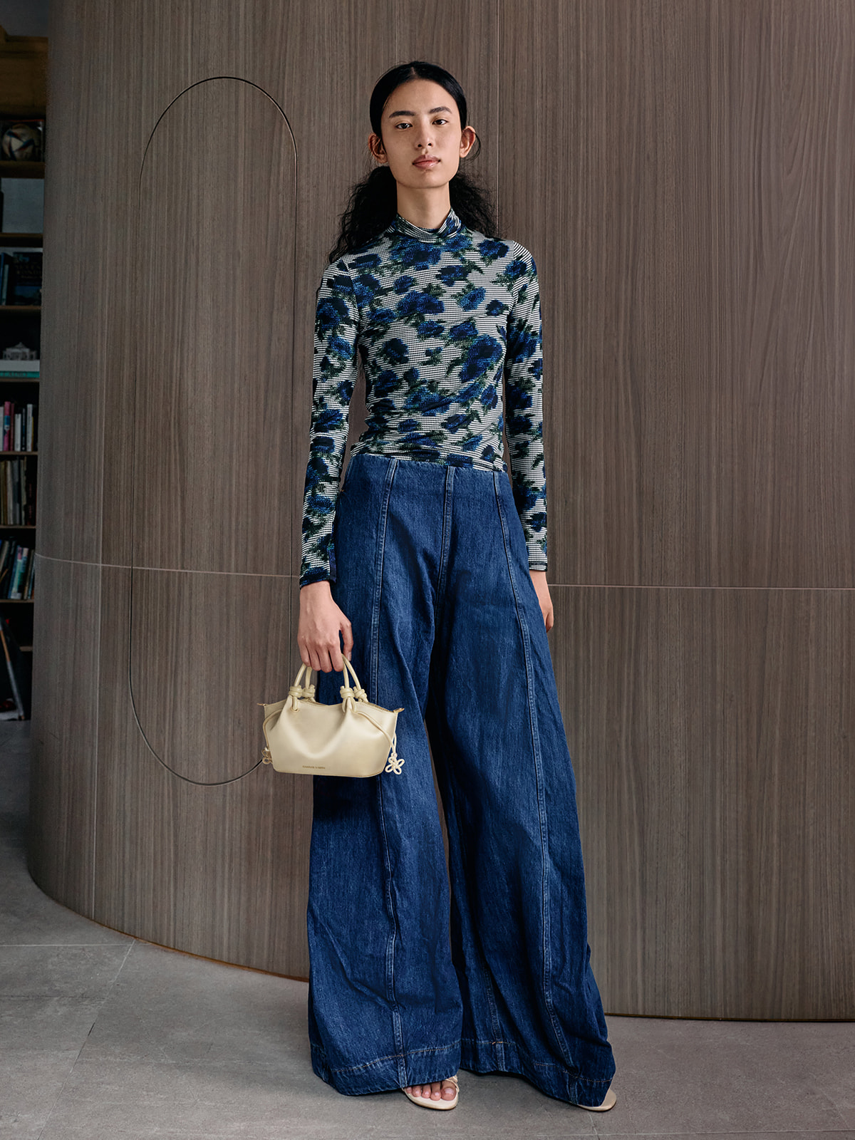 Butter Sammie Pearl-Butterfly Knotted-Handle Tote Bag, Red Sammie Pearl-Butterfly Knotted-Handle Tote Bag - CHARLES & KEITH