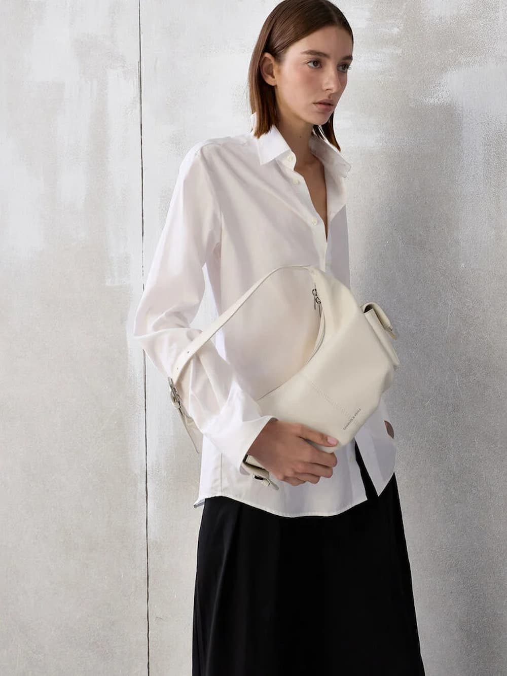 Black Chance Turn-Lock Bucket Bag - CHARLES & KEITH