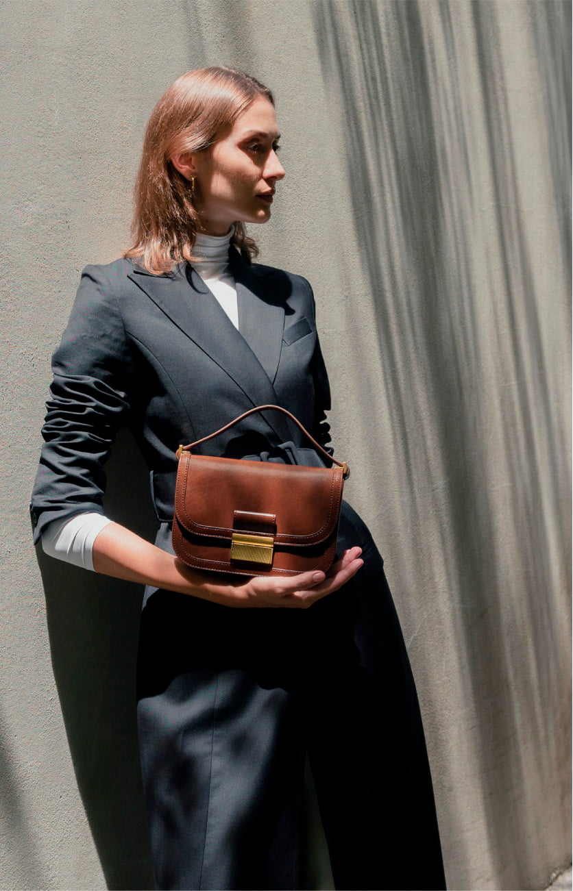 Women’s metallic push lock crossbody bag in brown – CHARLES & KEITH
