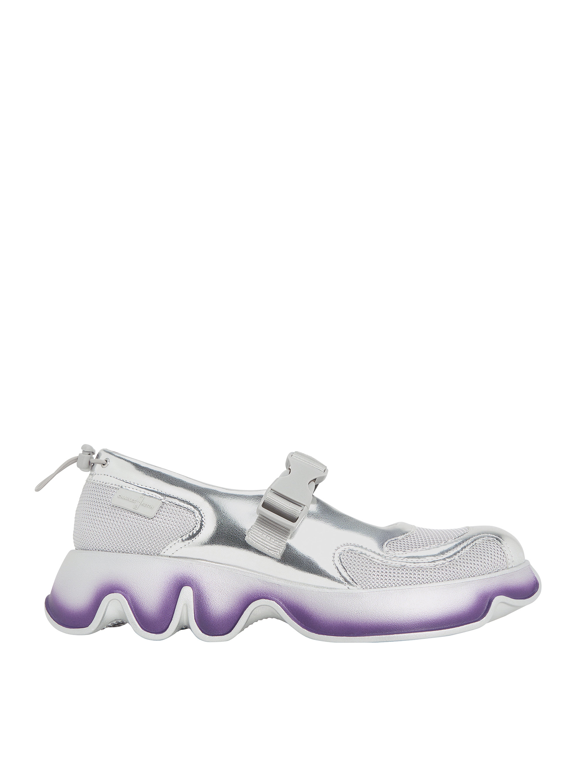 메쉬 그레이디언트 웨이브 메리제인 스니커즈 - Silver - CHARLES & KEITH x PH5