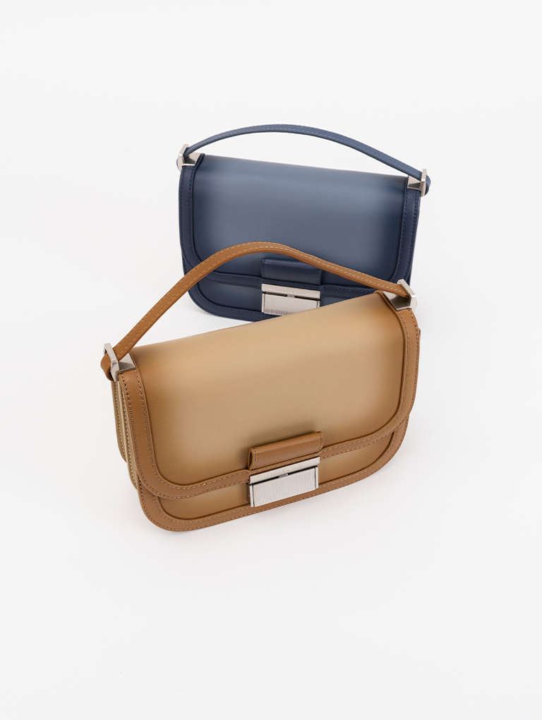 Women’s Charlot bag in sand and navy - CHARLES & KEITH