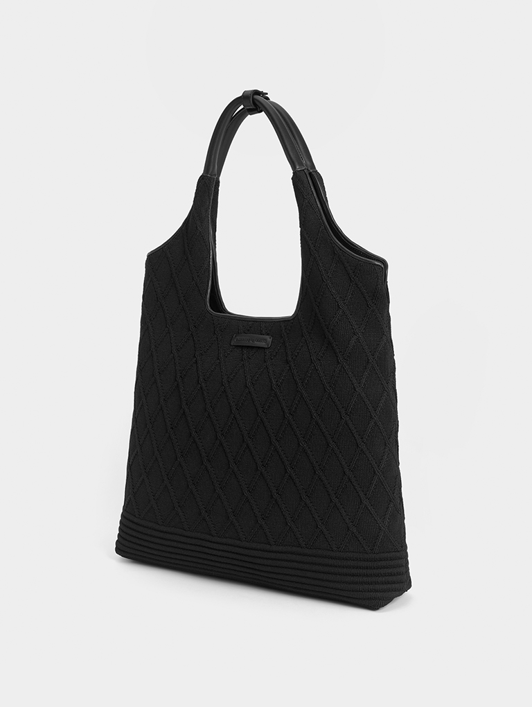 Women’s Willa knitted tote bag in black – CHARLES & KEITH