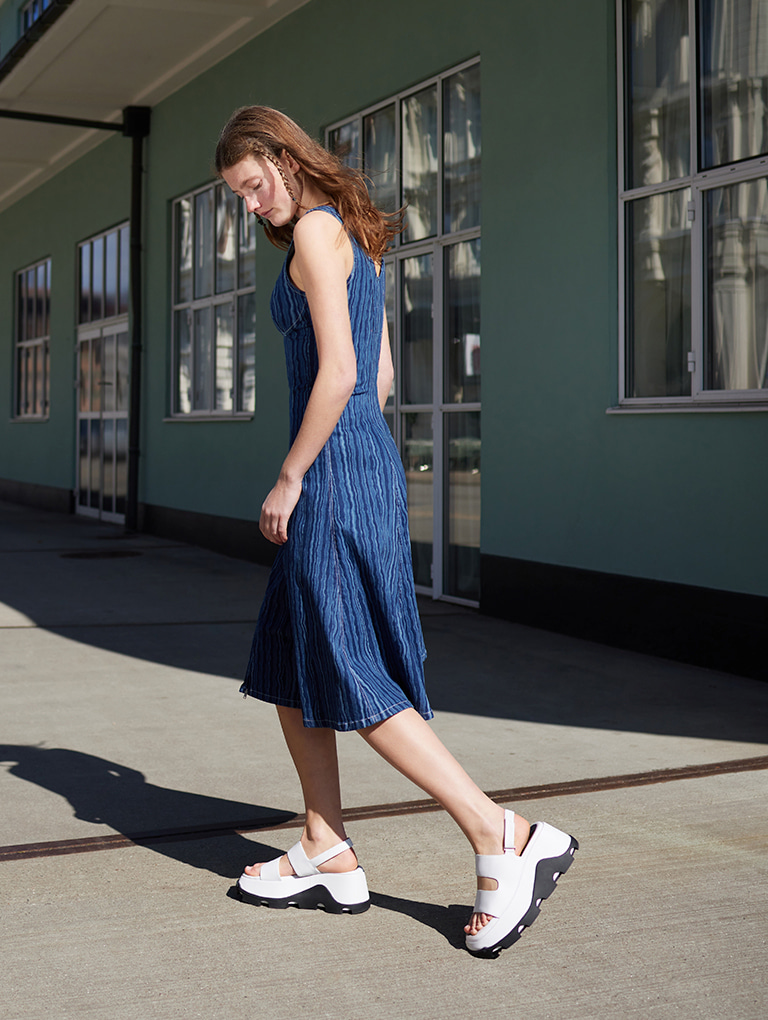 Women’s two-tone asymmetric platform sandals – CHARLES & KEITH