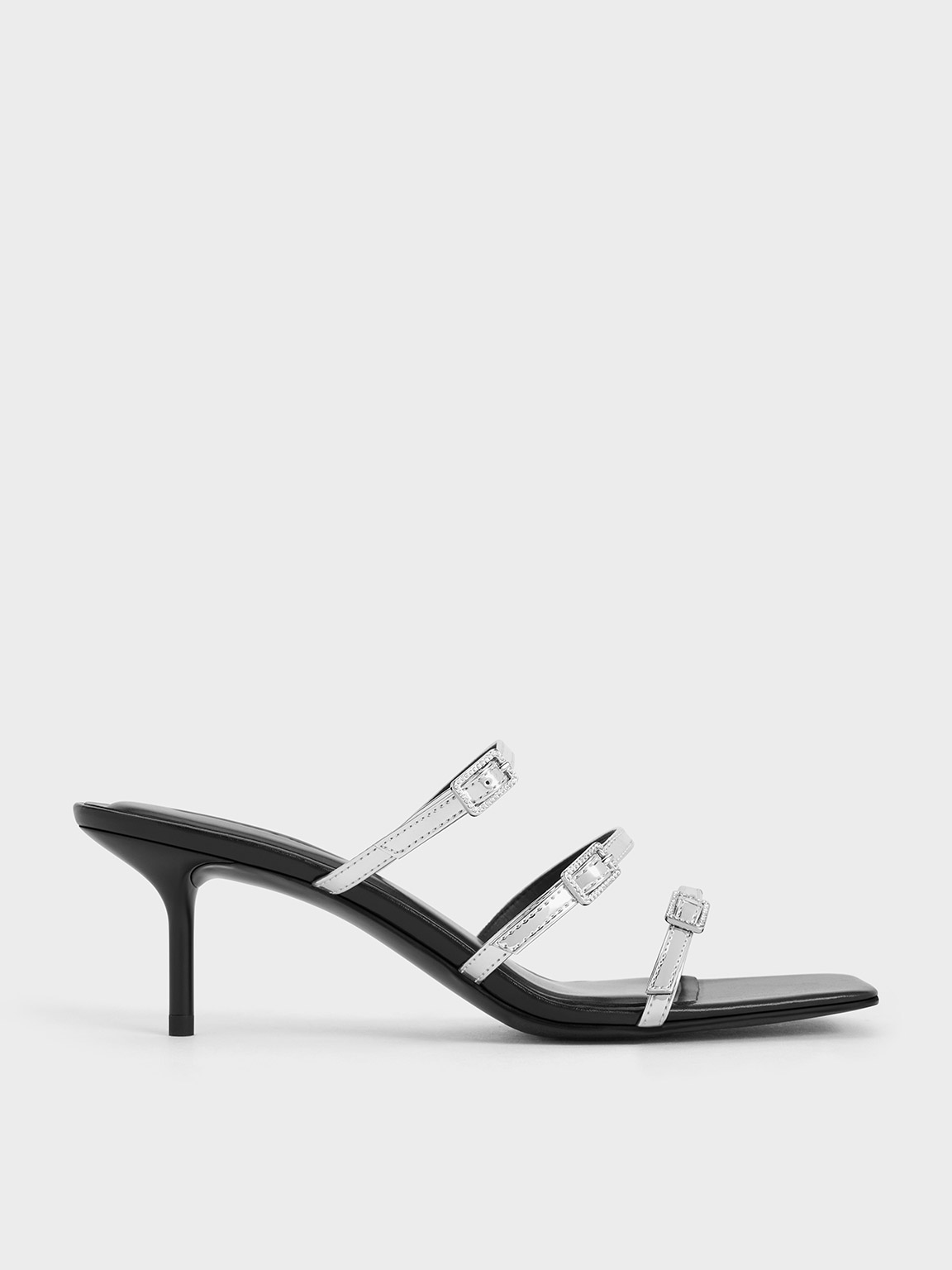 サンダル・ミュール Silver Spring Mules - Off White - Leather - Black/Silver Off-White | Shoes | Silver Spring Mules Off White Leather
