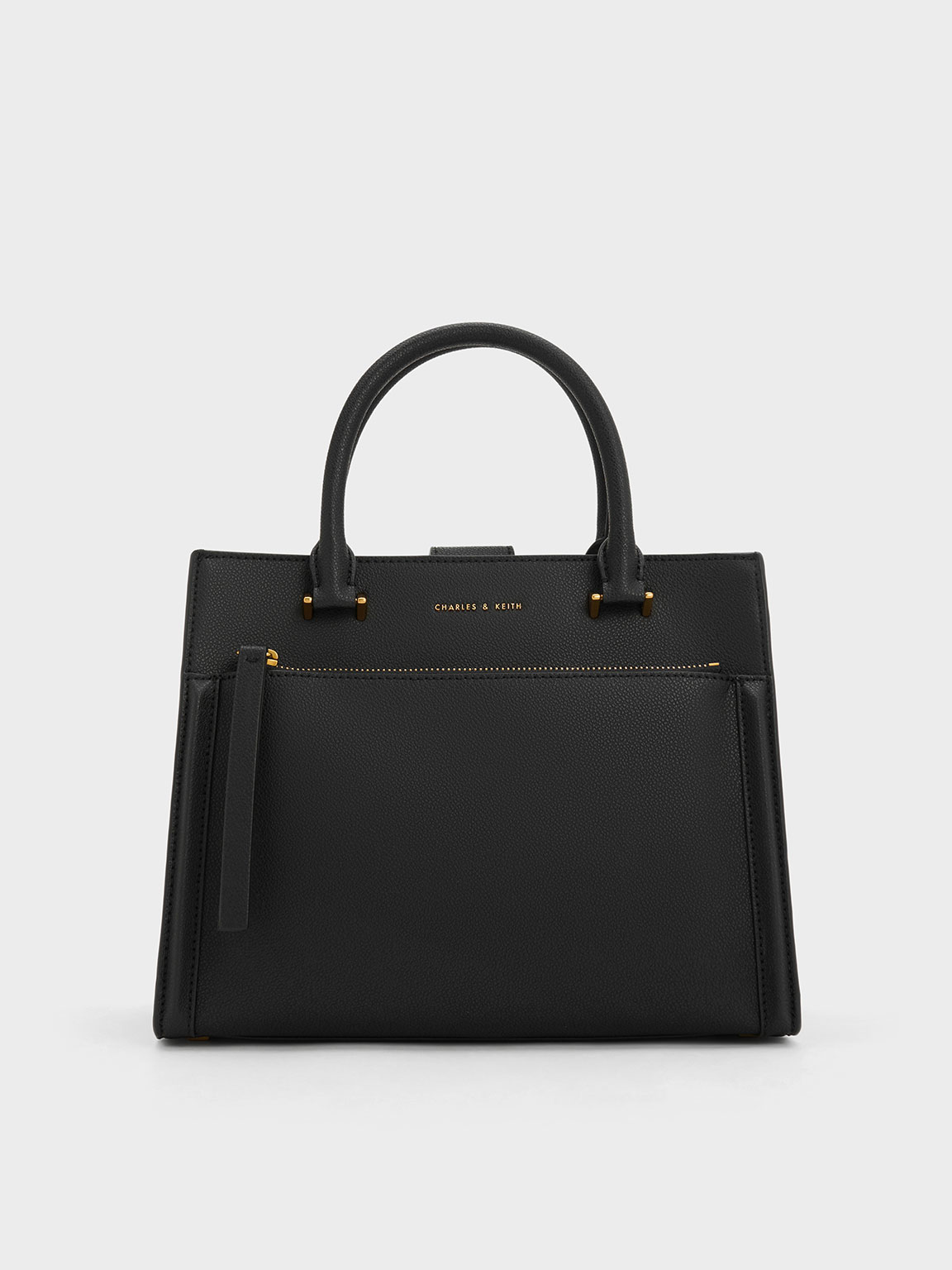 Black Anwen Structured Tote Bag | CHARLES & KEITH
