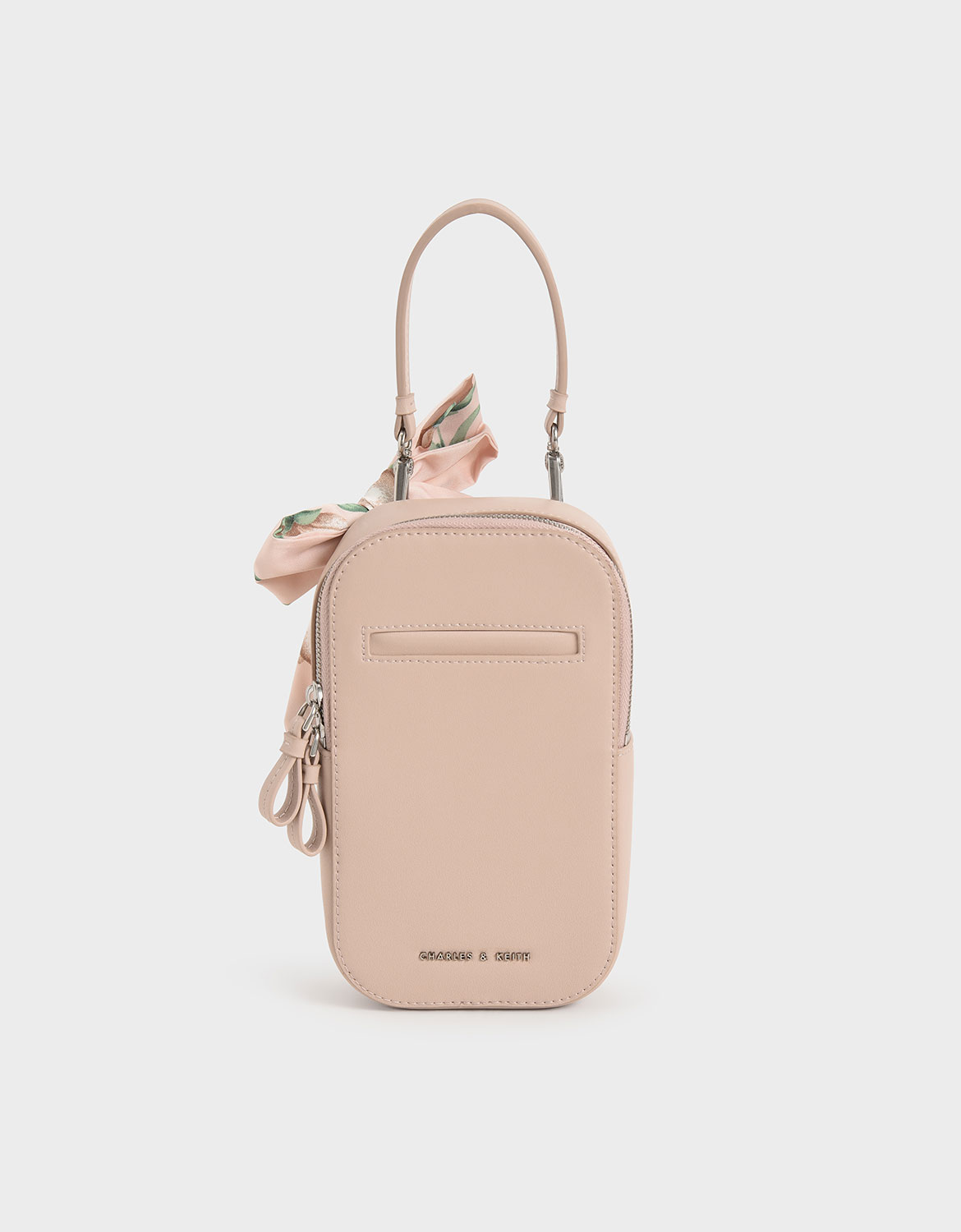 Pink Chiffon Scarf Structured Pouch CHARLES KEITH US